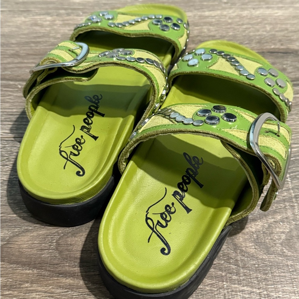 Free People women’s studded Green Sandals